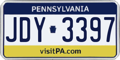PA license plate JDY3397