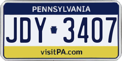 PA license plate JDY3407