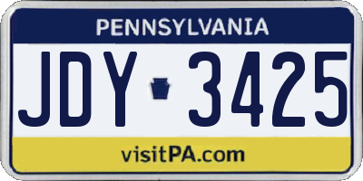 PA license plate JDY3425