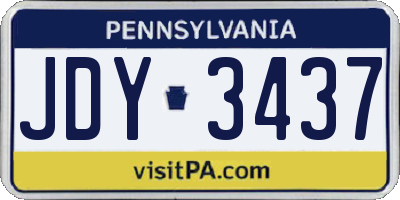 PA license plate JDY3437