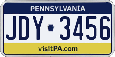 PA license plate JDY3456