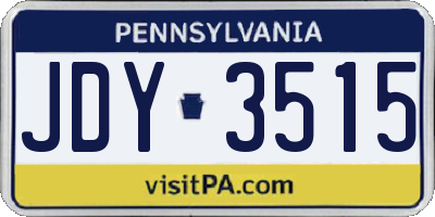 PA license plate JDY3515