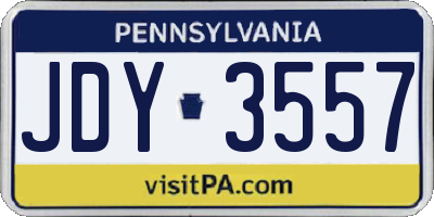 PA license plate JDY3557