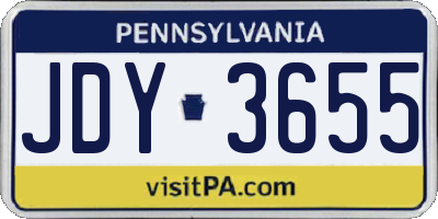 PA license plate JDY3655