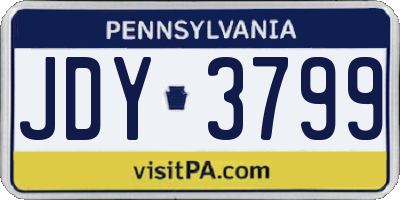 PA license plate JDY3799