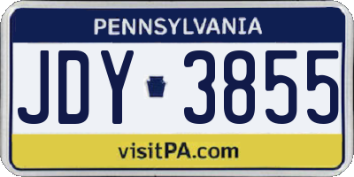 PA license plate JDY3855
