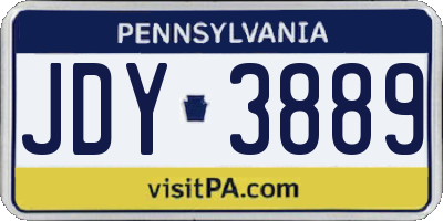 PA license plate JDY3889