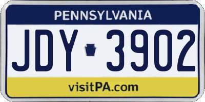 PA license plate JDY3902