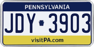 PA license plate JDY3903