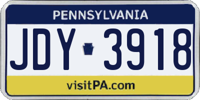 PA license plate JDY3918