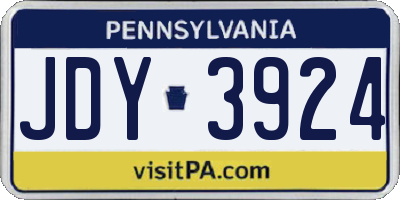PA license plate JDY3924