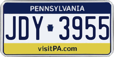 PA license plate JDY3955