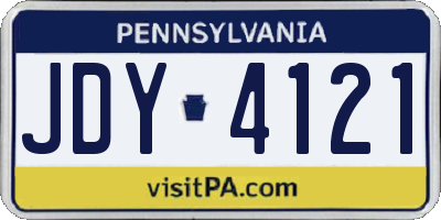 PA license plate JDY4121