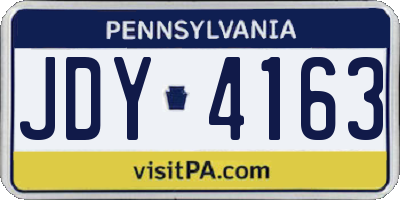 PA license plate JDY4163