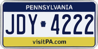 PA license plate JDY4222
