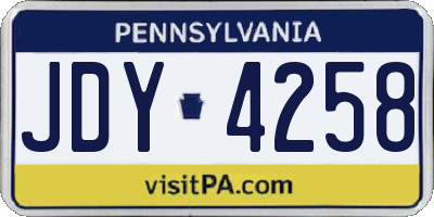PA license plate JDY4258