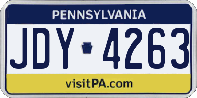 PA license plate JDY4263