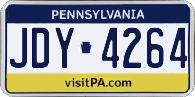 PA license plate JDY4264