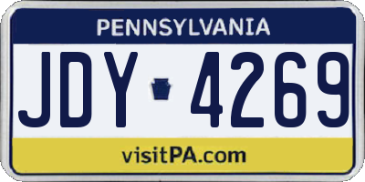 PA license plate JDY4269