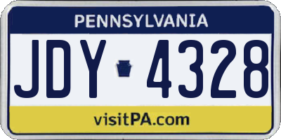 PA license plate JDY4328
