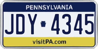 PA license plate JDY4345
