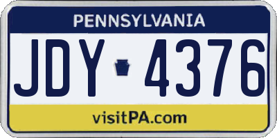 PA license plate JDY4376