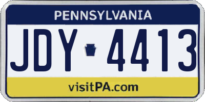 PA license plate JDY4413