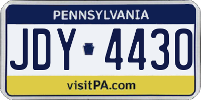 PA license plate JDY4430