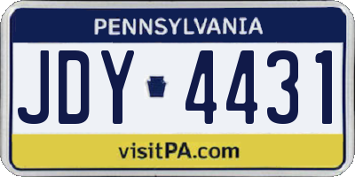 PA license plate JDY4431