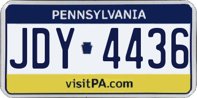 PA license plate JDY4436