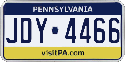 PA license plate JDY4466