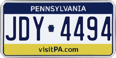 PA license plate JDY4494