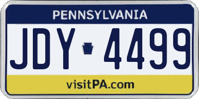 PA license plate JDY4499