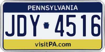 PA license plate JDY4516