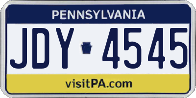 PA license plate JDY4545