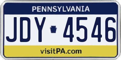 PA license plate JDY4546