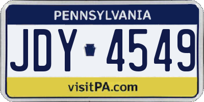 PA license plate JDY4549