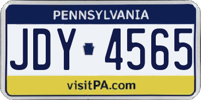 PA license plate JDY4565