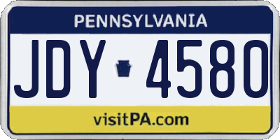PA license plate JDY4580