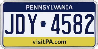 PA license plate JDY4582