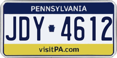 PA license plate JDY4612