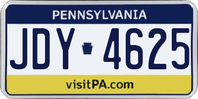 PA license plate JDY4625