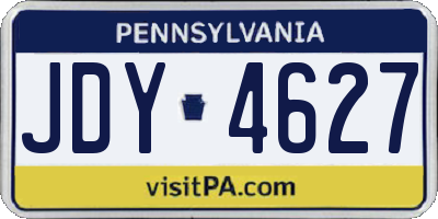 PA license plate JDY4627