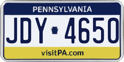 PA license plate JDY4650