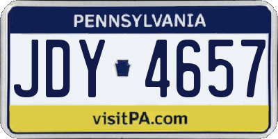 PA license plate JDY4657