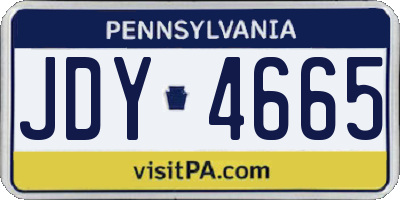 PA license plate JDY4665