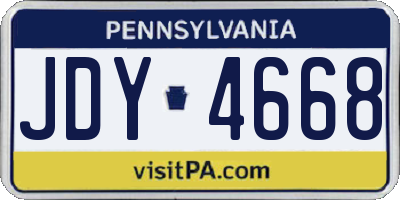 PA license plate JDY4668
