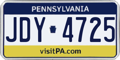 PA license plate JDY4725