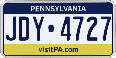 PA license plate JDY4727