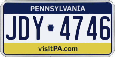 PA license plate JDY4746